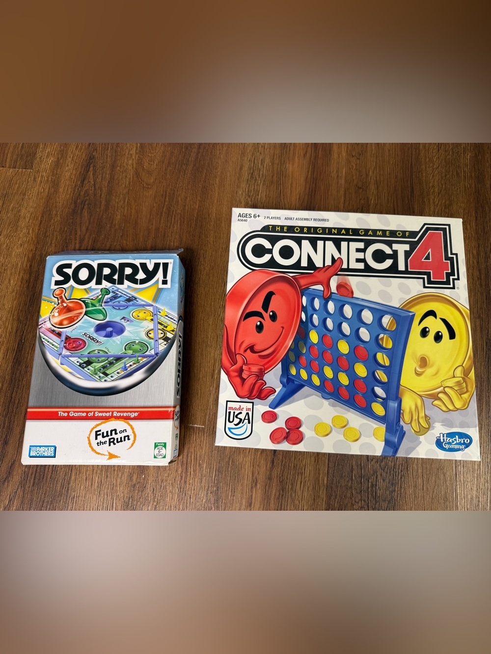 Sorry! (Travel size) & Connect 4 (regular)